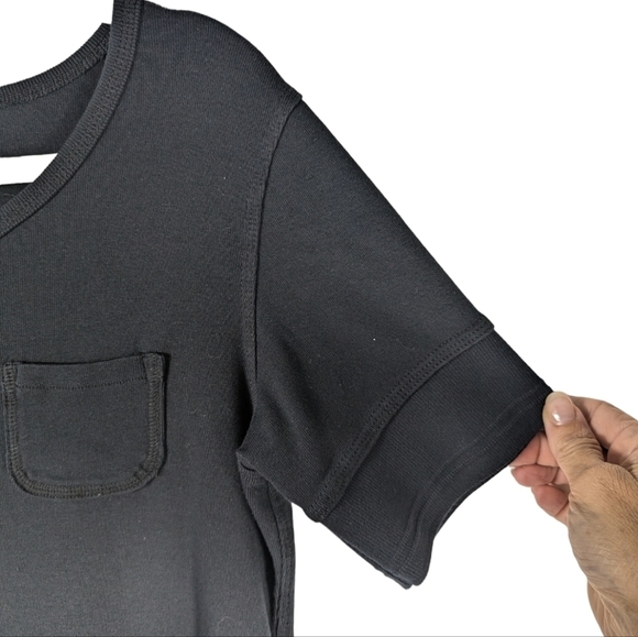 Lauren Ralph Lauren Petite Black Knit Shift Dress P/M Casual Chic Cotton - Picture 3 of 13